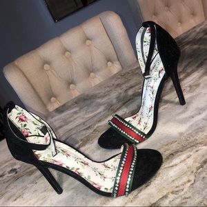 Shoe Republic LA Black Heels with strap detail